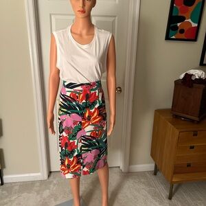 J. Crew Multicolor Floral Pencil Skirt